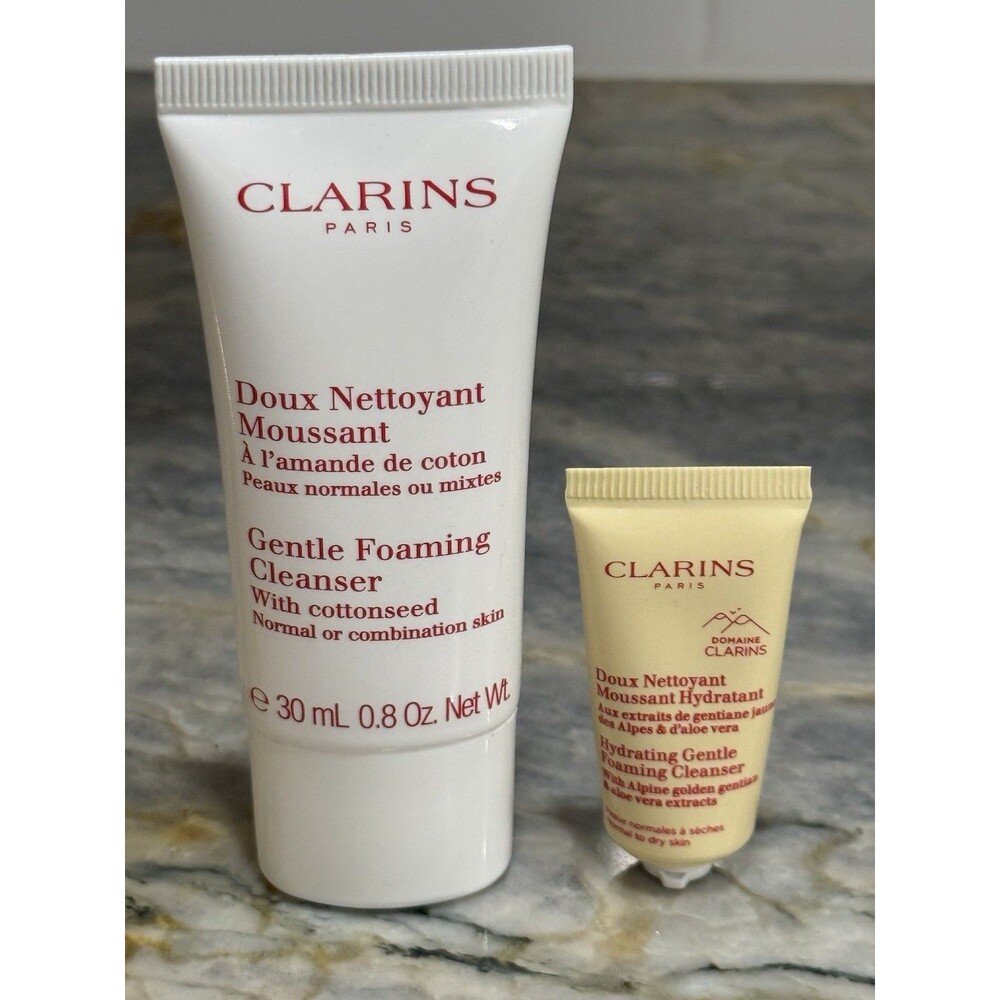 Clarins Gentle Foaming Cleanser Cottonseed‎ 30mL 0.8oz + 5mL Sample Set New